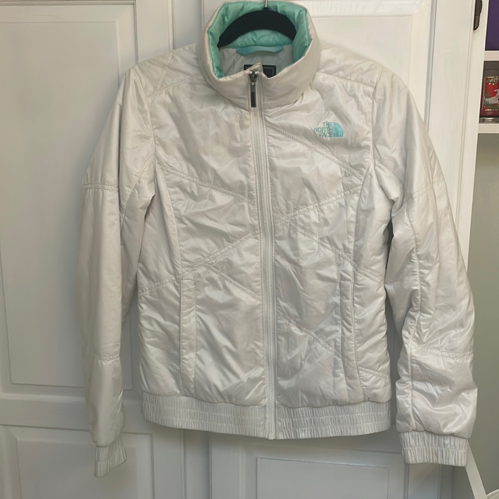 North face light weight down zip up with hidden hood